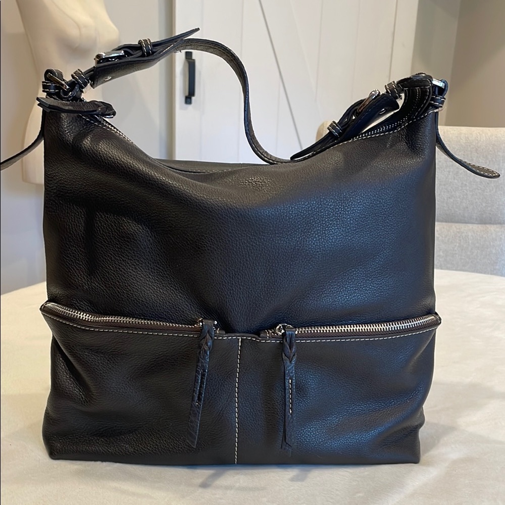 Danier Dark Brown Leather Shoulder Bag